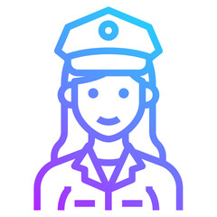 police gradient line icon
