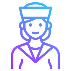 sailor gradient line icon