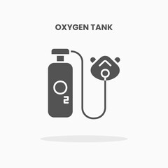 Oxygen Tank icon vector illustration glyph style. Great used for web, app, digital product, presentation, UI and many more.