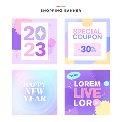 New Year's Shopping Banner Template Set
