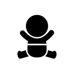 Human newborn baby, toddler or infant flat icon for apps and websites. Format png.	