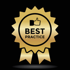 best practice, wax seal, vector illustration 
