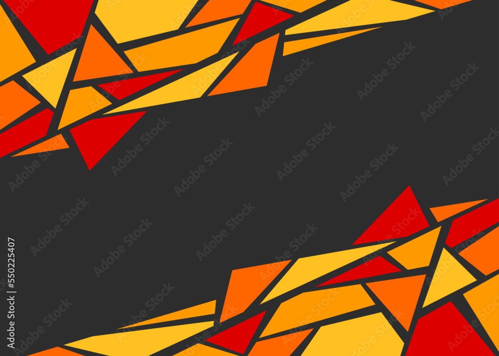 Poster minimalist background with colorful geometric triangle pattern and some copy space area