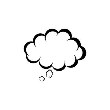 Thought cloud logo. Thinking balloon icon isolated on white background
