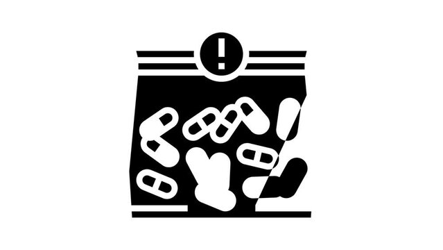 drug crime glyph icon animation