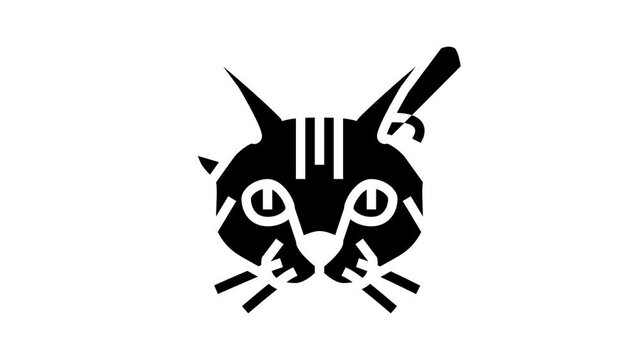 abyssinian cat cute pet glyph icon animation