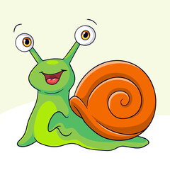 Cartoon snail isolated on white background