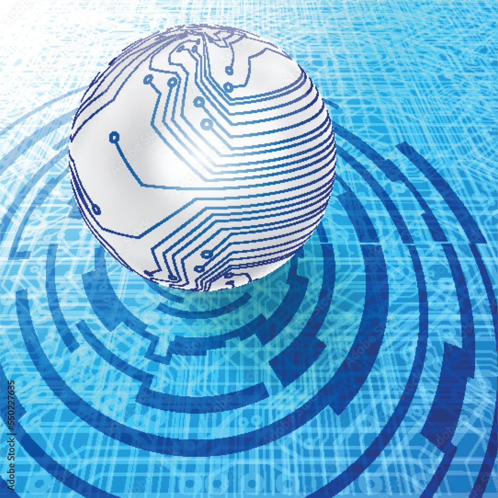 Aufkleber ech modern retro futuristic background .vector design composition with various technology elements .