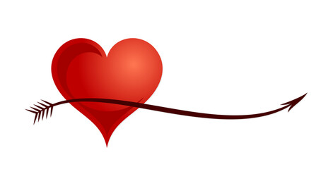Symbol of the stylized red heart with arrow.