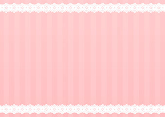 背景　レースとストライプ　ピンク