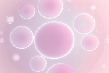 pink background, pink abstract background with circles, abstract, pink, circles, bubbles, illustration, background, texture, generative AI
