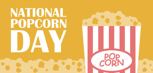 National popcorn day modern vector illustration