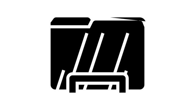 computer folder line icon animation
