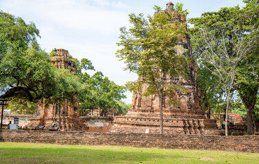 Ruinen im UNESCO Weltkulturerbe in Ayutthaya, der früheren Hauptstadt vom Königreich Siam, in...