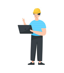 An editable flat illustration of online working 