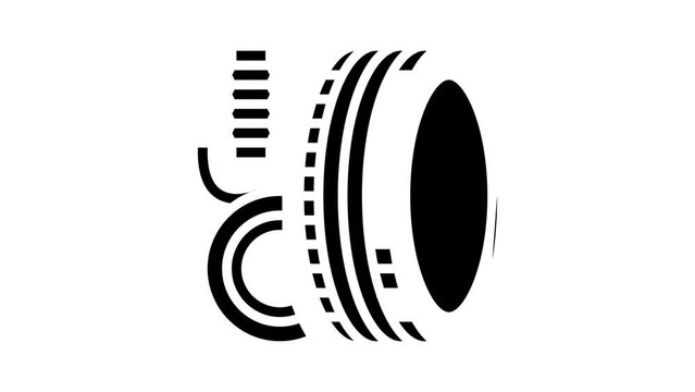 vulcanized rubber thermoset glyph icon animation
