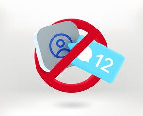 Forbidden messengers sign. 3d vector illustration
