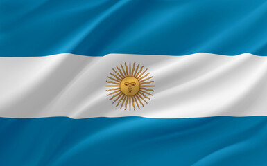 Flag of Argentina. 3d vector banner 