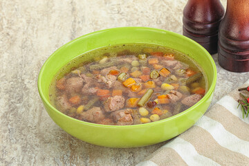 Soup with lentil and chicken