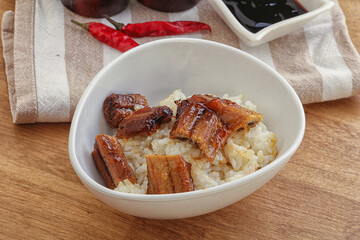 Roasred eel with steamed rice