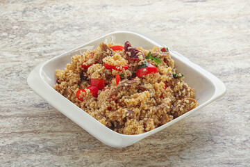 Arabic cous cous with meat and tomato