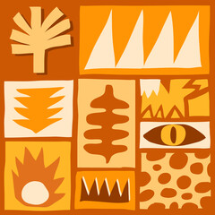 Creative pattern with hand drawn abstract shapes. Design background for social media post, cover, decoration, print, wallpaper and more.