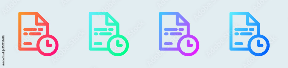 Poster temporary file line icon in gradient colors. archive signs vector illustration.
