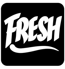 fresh word in rounded square over white