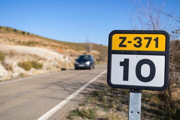Traffic sign in a secondary road in the north of Spain