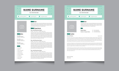 Elegant Cv template minimalist modern design resume blue color white vector