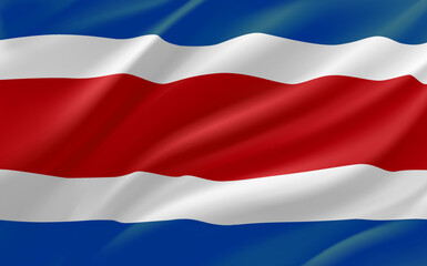 Waving flag of Costa Rica. 3d vector banner 