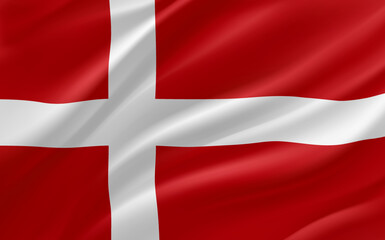 Fototapeta premium Flag of Denmark. 3d vector banner 