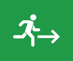 Fototapeta na wymiar Emergency exit, escape route sign. Vector illustration