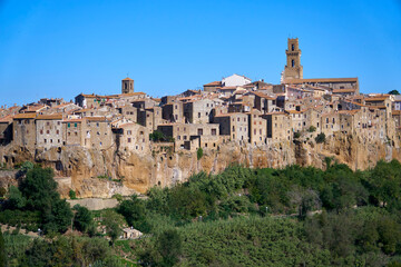 View of little medieval town Pitigliano, Tuscany, Italy  