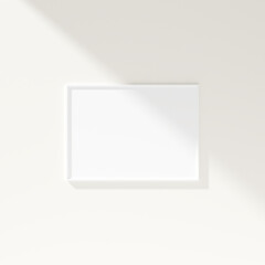 Minimal frame mockup on white wall. Poster mockup. Clean, modern, minimal frame. 3d rendering.