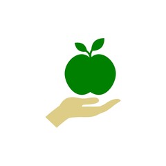 Illustration of green apple fruit icon