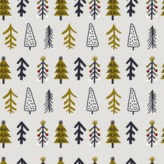 Obraz premium Seamless pattern with christmas tree. Vector