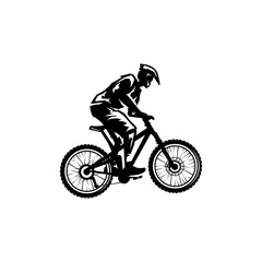 Naklejka na ściany i meble silhouette of a person riding a bike