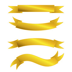 set of golden ribbons. illustration vector