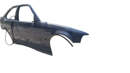 Isolated PNG cutout of a car wreck on a transparent background
