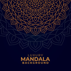 Multi-purpose Luxury ornamental mandala design background, Golden luxury ornamental background