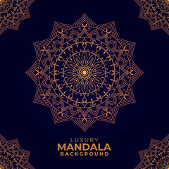 Multi-purpose Luxury ornamental mandala design background, Golden luxury ornamental background