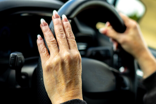 Old Aged Driver Hands