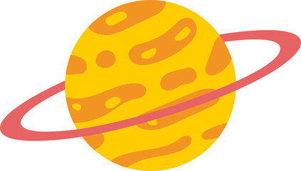 Cute Space Illustration Flat Design