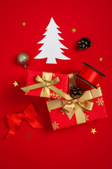 Concept of beautiful Christmas present, gift boxes