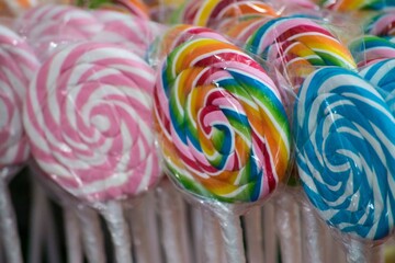 Multicolored lollipops