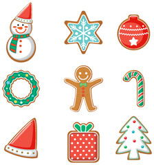 Christmas gingerbread cookies collection