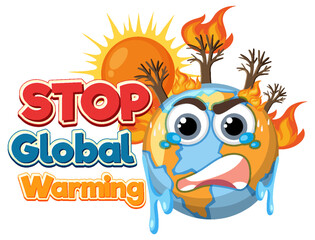 Stop global warming vector concept