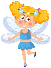 Cute fairy cartoon character isolated