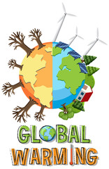 Global warming vector concept